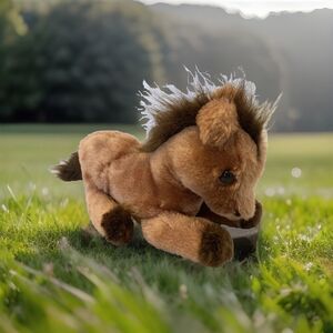 Vintage R Dakin 1981 Horse Plush Brown 8” Stuffed Animal